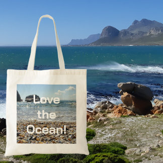 Tote Bag Modern Love the Ocean Shells Typographie Fourre-to