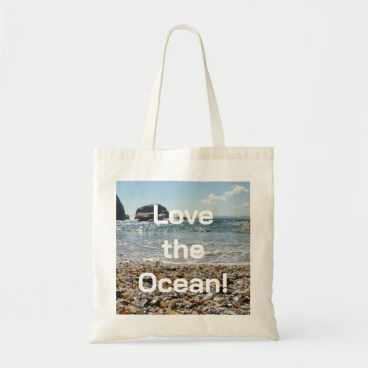 Tote Bag Modern Love the Ocean Shells Typographie Fourre-to (Devant)
