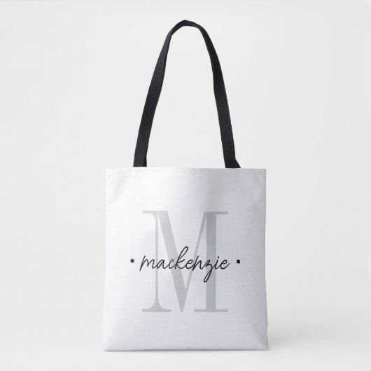 Tote Bag Modern Monogram Minimal Black White (Devant)