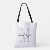 Tote Bag Modern Monogram Minimal Black White (Dos)