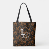Tote Bag Modern Monogram Tortoise Shell Print (Dos)