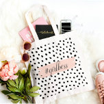 Tote Bag Modern Pastel Pink Girl Boss & Black Dots<br><div class="desc">Modern Pastel Pink Girl Boss & Black Dots</div>