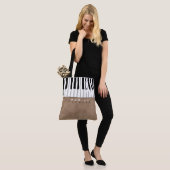 Tote Bag Modern Piano Brown Music Bag with Name (Sur le modèle)