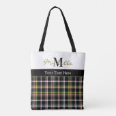 Tote Bag Modern Plaid Tartan Pattern Olive Green (Dos)