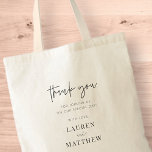 Tote Bag Modern Simple Minimalist Chic Wedding Thank You<br><div class="desc">Design is composed of modern chic typography with sans serif and serif font.</div>