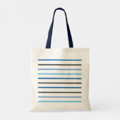 Tote Bag Modern Stylish Blue Stripes Custom (Dos)
