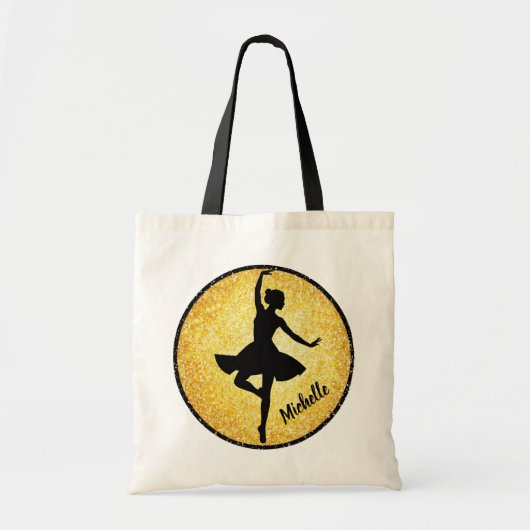 Tote Bag Modern Trendy Ballerina Ballet Dance Personalized  (Devant)