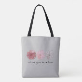 Tote Bag Moderne Abstrait Mauve et gris floral (Dos)