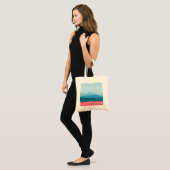 Tote Bag Moderne Abstrait Pastel Blue Pink Mountains (Devant (modèle))