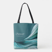 Tote Bag Moderne Abstraite-Vert Émeraude-Demoiselle d'Honne (Dos)