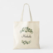 Tote Bag Moderne aquarelle Eucalyptus Feuilles Personnalisé (Dos)