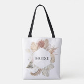 Tote Bag Moderne Blanc Élégant Pampas Herbe Jungle tropical (Dos)