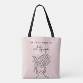 Tote Bag Moderne Blush Essayer de nouveau Femme avec fleurs (Dos)