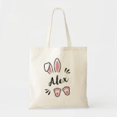 Tote Bag Moderne Cute Pastel Pink Rabbit Nom personnalisabl (Devant)