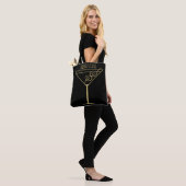 Tote Bag Moderne de milieu de siècle Or 2 Martini olive (Sur le modèle)
