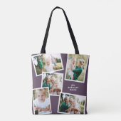 Tote Bag Moderne design multi photo famille violet (Dos)