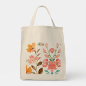 Tote Bag Moderne Élégant Aquarelle Rose (Dos)
