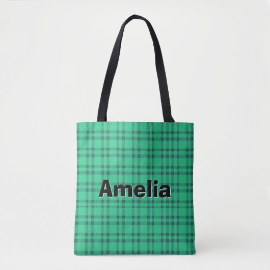 Tote Bag Moderne élégant coche verte (Devant)