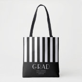 Tote Bag Moderne élégant Graduation noir et blanc (Devant)