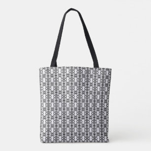 Tote Bag Moderne Élégant Ovale Motif Noir et Blanc