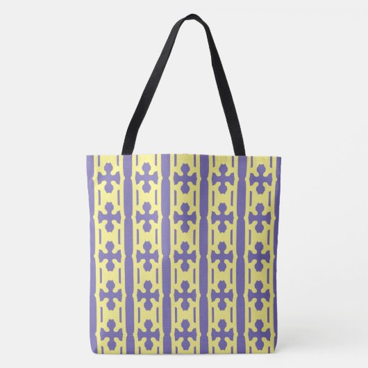 Tote Bag Moderne et élégant Motif Jaune et Bleu (Devant)