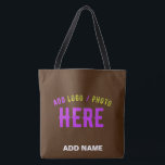 TOTE BAG MODERNE ET MODERNE PERSONNALISABLE BROWN VÉRIFIÉ<br><div class="desc">VOUS POUVEZ CHANGER,  REDIMENSIONNER OU AJOUTER LOGO,  PHOTO,  TEXTE ET COULEURS COMME VOUS LE SOUHAITEZ.MERCI.</div>