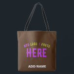 TOTE BAG MODERNE ET MODERNE PERSONNALISABLE BROWN VÉRIFIÉ<br><div class="desc">VOUS POUVEZ CHANGER,  REDIMENSIONNER OU AJOUTER LOGO,  PHOTO,  TEXTE ET COULEURS COMME VOUS LE SOUHAITEZ.MERCI.</div>