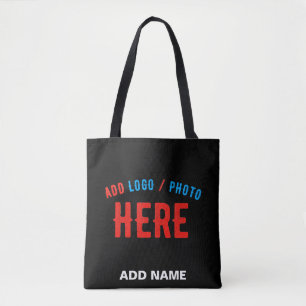 TOTE BAG MODERNE ET MODERNE PERSONNALISABLE NOIR VÉRIFIÉ