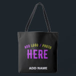 TOTE BAG MODERNE ET MODERNE PERSONNALISABLE NOIR VÉRIFIÉ<br><div class="desc">VOUS POUVEZ CHANGER, REDIMENSIONNER OU AJOUTER LOGO, PHOTO, TEXTE ET COULEURS COMME VOUS LE SOUHAITEZ.MERCI.</div>