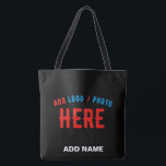 TOTE BAG MODERNE ET MODERNE PERSONNALISABLE NOIR VÉRIFIÉ<br><div class="desc">VOUS POUVEZ CHANGER, REDIMENSIONNER OU AJOUTER LOGO, PHOTO, TEXTE ET COULEURS COMME VOUS LE SOUHAITEZ.MERCI.</div>