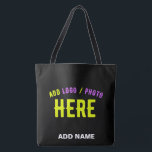 TOTE BAG MODERNE ET MODERNE PERSONNALISABLE NOIR VÉRIFIÉ<br><div class="desc">VOUS POUVEZ CHANGER,  REDIMENSIONNER OU AJOUTER LOGO,  PHOTO,  TEXTE ET COULEURS COMME VOUS LE SOUHAITEZ.MERCI.</div>