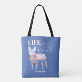 Tote Bag Moderne Français Bulldog Beach Thème Fourre-tout (Dos)