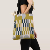 Tote Bag Moderne géométrique, rétro motif scandinave (De près)