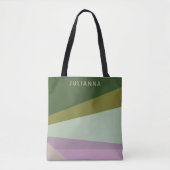 Tote Bag Moderne géométrique violet vert chic personnalisé (Devant)