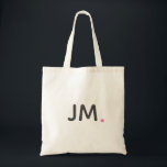 Tote Bag Moderne Gras Initiales Style tendance Monogramme r<br><div class="desc">Sac fourre-tout élégant dans une police de caractères moderne en gras en frappant le noir dans un style design minimaliste tendance, avec une instruction amusante point de cercle complet en rose. Ce produit peut être facilement personnalisé avec vos propres initiales de monogramme ou les initiales d'un être cher pour le...</div>