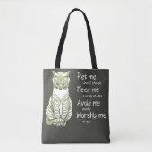 Tote Bag Moderne Gris Funny Chat Phrase Peinture pour anima (Devant)