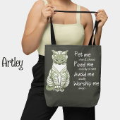 Tote Bag Moderne Gris Funny Chat Phrase Peinture pour anima