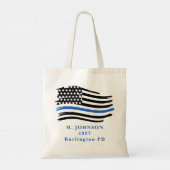 Tote Bag Moderne Ligne Bleue Mince Drapeau Budget de l'offi (Dos)