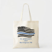 Tote Bag Moderne Ligne Bleue Mince Drapeau Budget de l'offi (Devant)