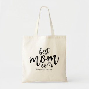 Tote Bag Moderne Meilleure maman Jamais maman Enfants Nom S