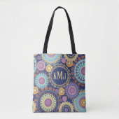 Tote Bag Moderne Monogramme Chic Couleur Personnalisé (Devant)