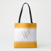 Tote Bag Moderne Monogramme Fille Orange (Devant)