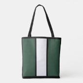 Tote Bag Moderne Monogramme Nom Tendance Vert Noir Blanc (Dos)