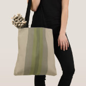 Tote Bag Moderne Moss Vert Beige rayé (De près)