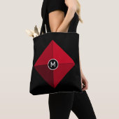 Tote Bag Moderne Noir et Rouge (De près)
