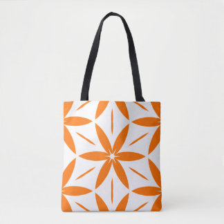 Tote Bag Moderne Orange Géométrique Floral du Milieu du Siè