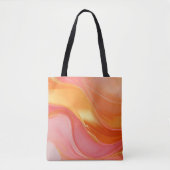 Tote Bag Moderne Orange Rose et Or- (Devant)