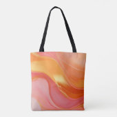 Tote Bag Moderne Orange Rose et Or- (Dos)