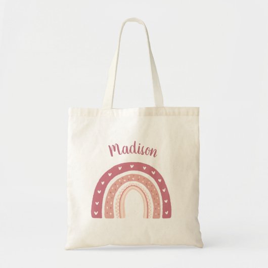 Tote Bag Moderne Pastel rose arc-en-ciel personnalisé (Devant)