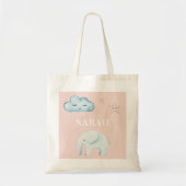Tote Bag Moderne Pastel Rose & Bleu Nom de l'enfant (Devant)